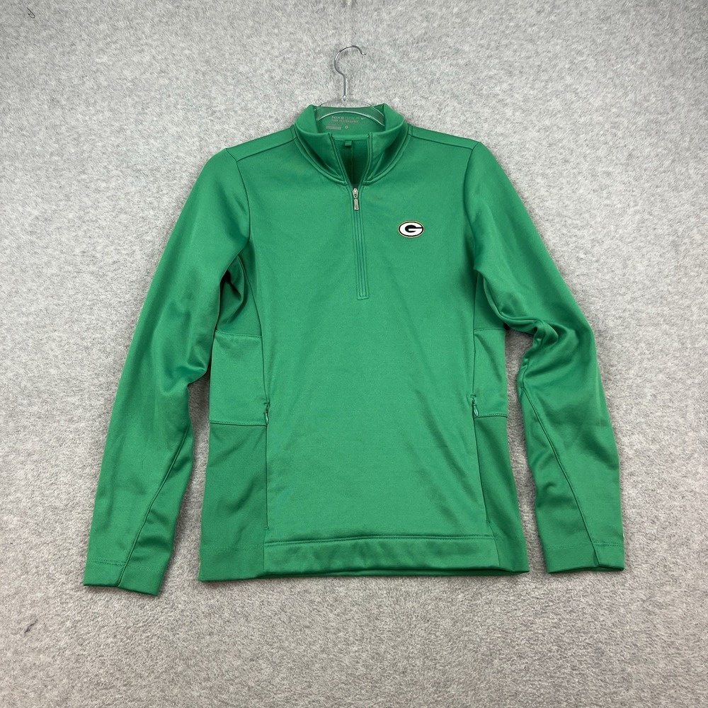 Green Bay Packers Nike Quarter Zip Womens S Green Swearshirt Stretch Golf Poly